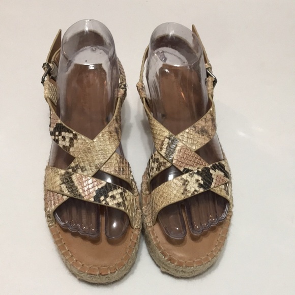 Madewell Malia Espadrille Sandal Snake Embossed Leather 8M - Picture 3 of 12
